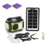 Panou solar 8 acumulatori LiIon 4 bec incarcare telefon radio mp3 blue