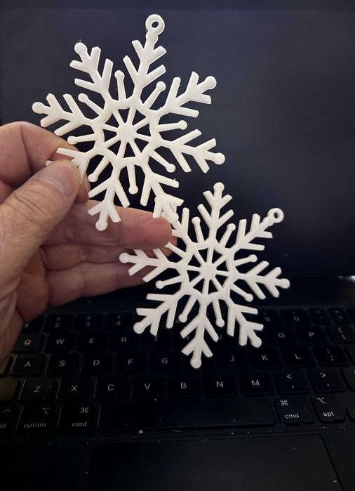 Set 25 fulgi de zapada printati 3d - alb