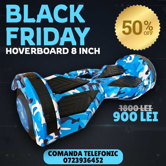 Hoverboard copii 8inch NOU | GARANTIE -50% blackfriday 6.5 / 10 inch