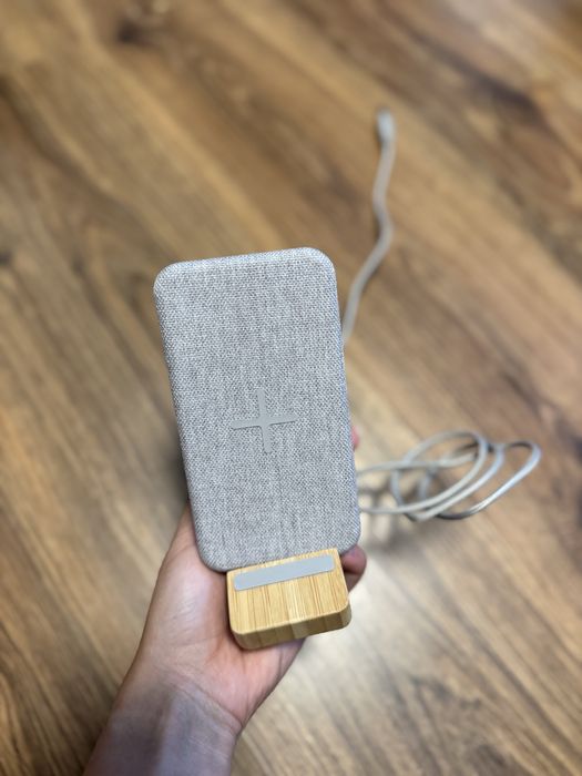 Incarcator wireless - charging pad bamboo and textile