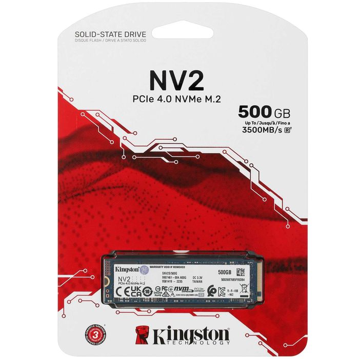 Новый в упаковке 500 ГБ M.2 NVMe накопитель Kingston NV2