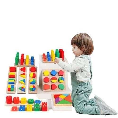 Дървени Монтесори Играчки 9 в 1/Монтесори 9 в 1 супер комплект