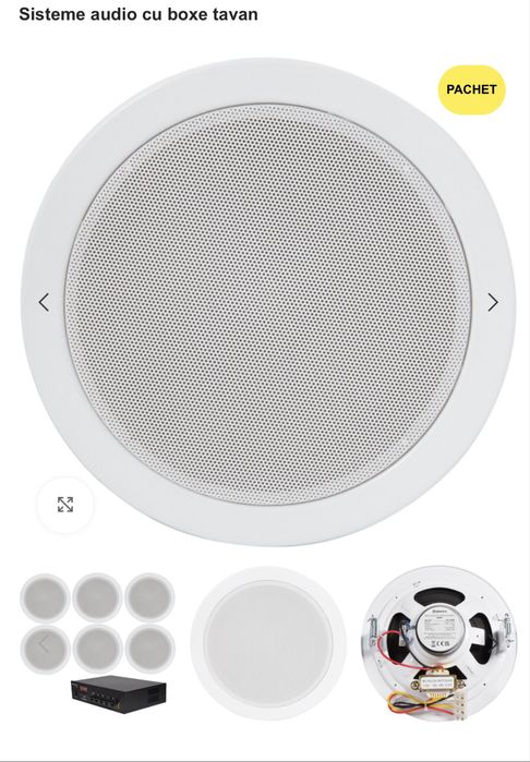 Vand sistem audio- difuzoare plafon, sonorizare restaurant, cafenea