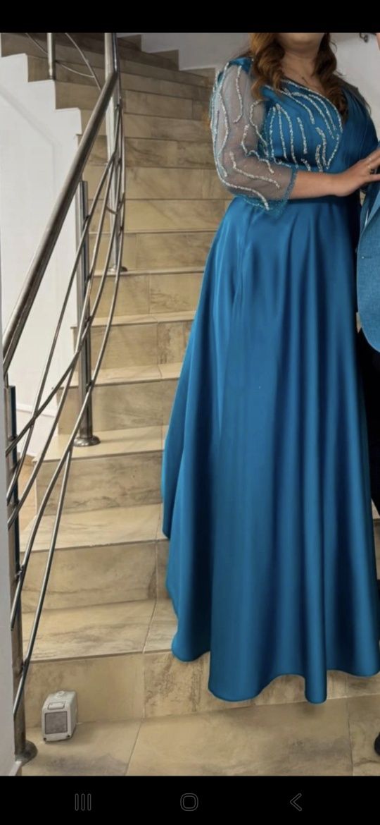 Rochie lunga din saten