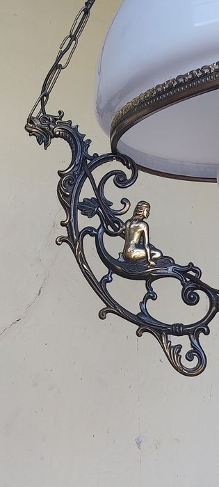 Candelabru lemn și alamă