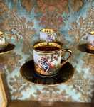 Superb serviciu pt cafea-personaje de epoca-decoruri aur-Belgia