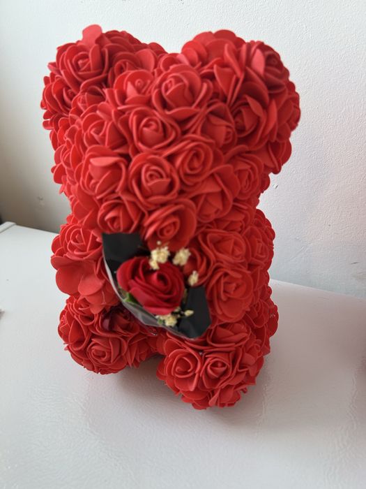 Vand urs din trandafiti de spuma, urs floral 28 cm