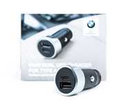 Incarcator Auto Dual USB / Type-C BMW, Negru