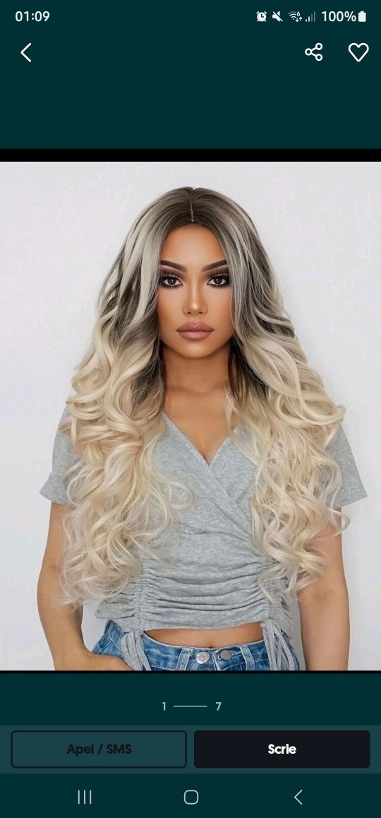 OFERTA!Peruca  blondă ,nouă ,deosebită