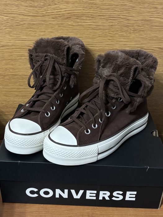 Converse кафеви зимни кецове - CTAS FOLD OVER LIFT - TOTALLY FUDGED