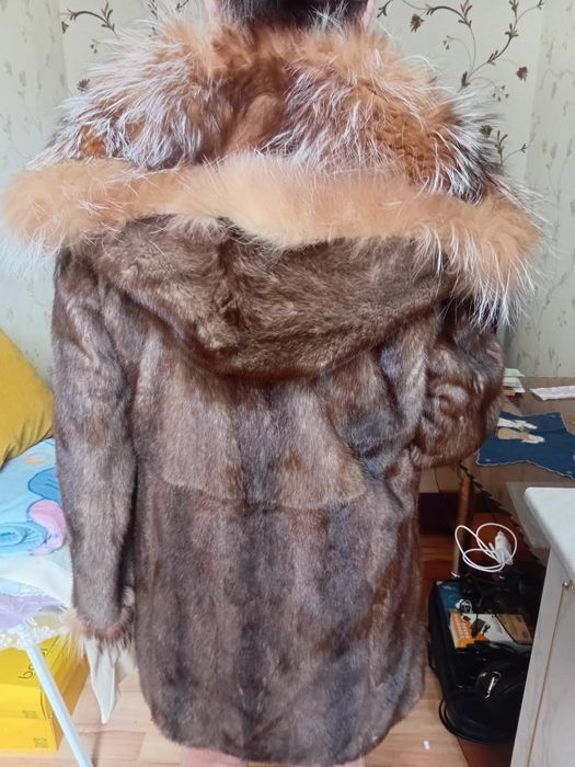 Шуба норковая, башлык рысь