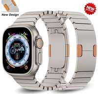 Curea Husa Culoare Titanium Compat Ceas Apple Watch 5 6 SE 7 8 9 ULTRA