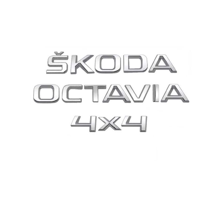Set embleme SKODA OCTAVIA 4x4 / emblema stema sigla sticker inscriptii