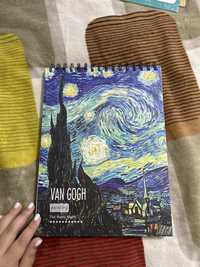 Скетчбук для рисования акварелью с рисунком Ван Гога