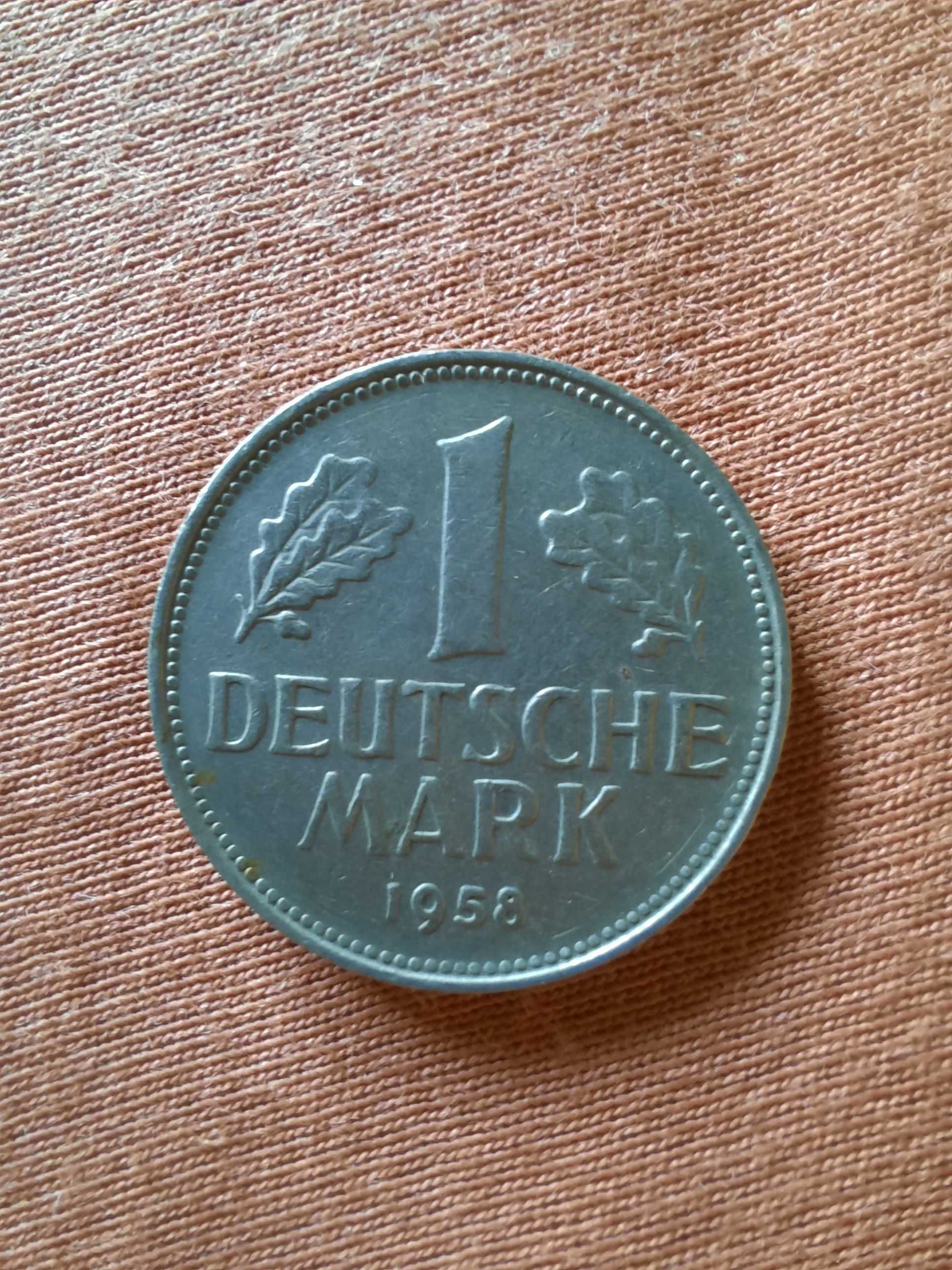 Moneda 1 marca germana 1958