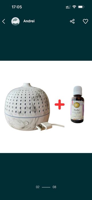 Umidificator + ulei esential violete
