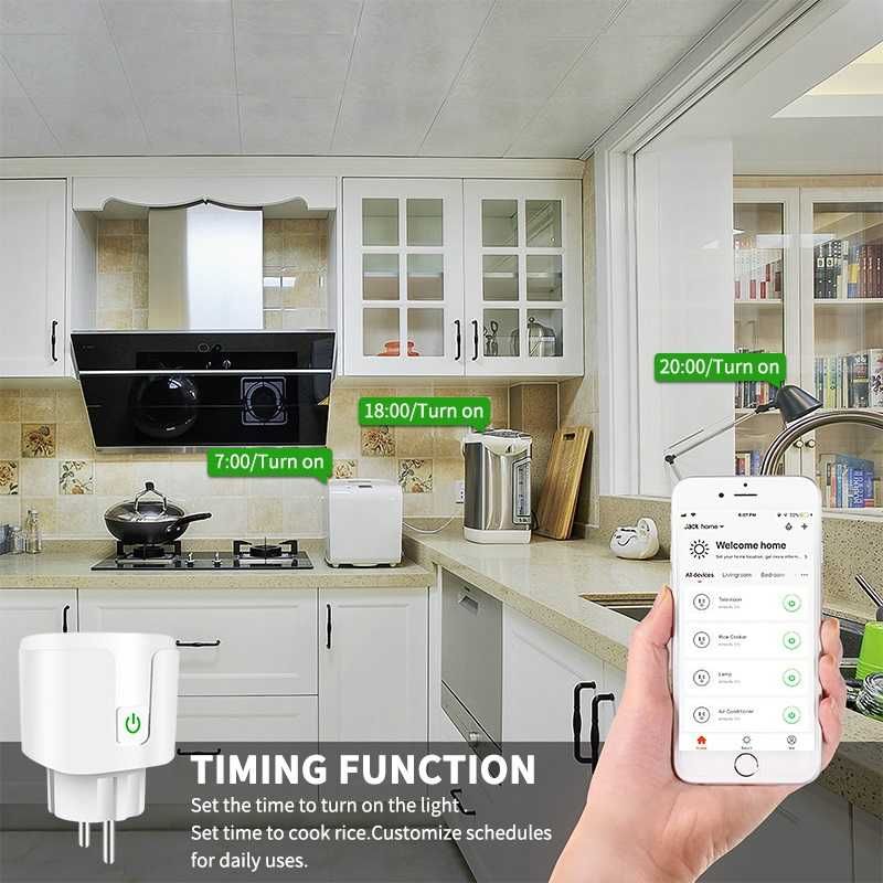 Wi-Fi smart Контакт с EU щепсел, Товаропоносимост 20А,  20214253