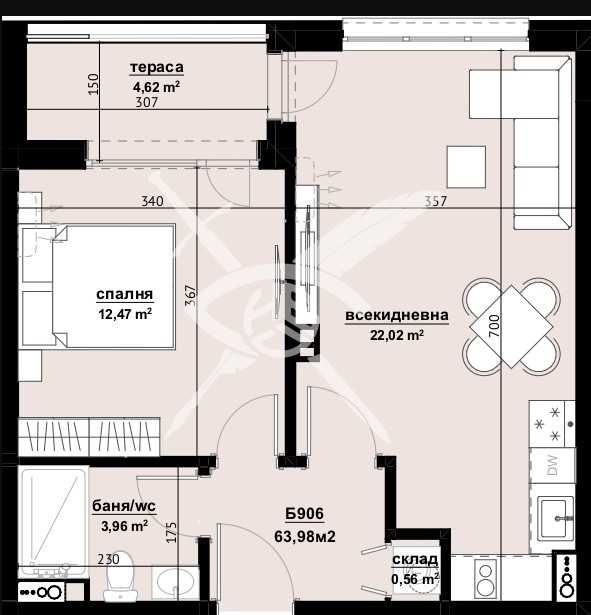 Продава се Двустаен апартамент в Бургас, Изгрев - 63 кв.м за 1080 €/кв.м - Снимка #1