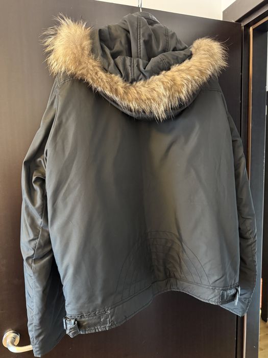 Geaca cu blana naturala, model Italia deosebit XXXL, Slim Fit