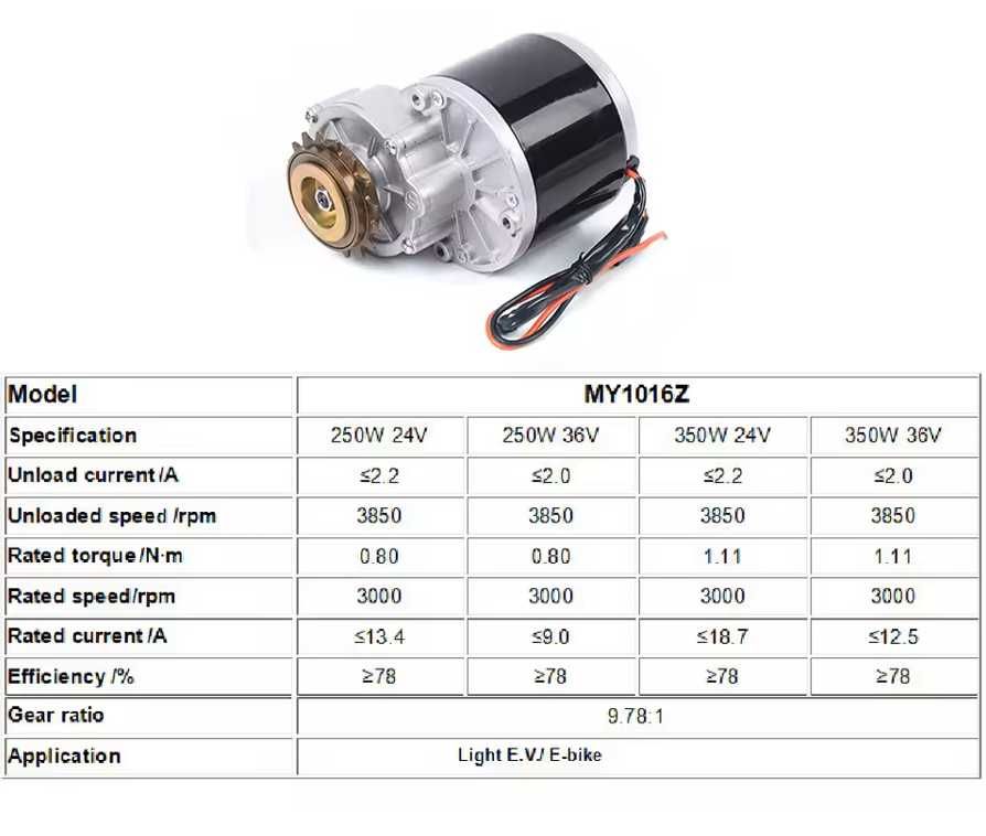 Четков мотор 350W 36V, комплект за правене на велосипед в електрически