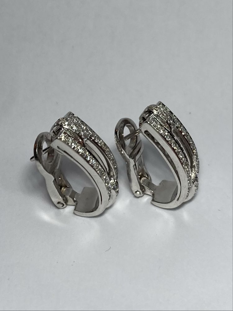 Cercei aur alb 18kt.cu diamante 1.02ct