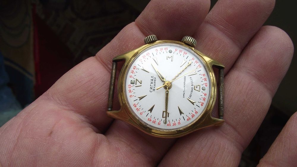 ЧАСОВНИК/Poljot СИГНАЛ-аларма/18к.мех-2612.1-СССР