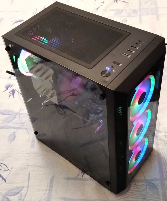 PC Gaming I7 6700K, RX 580, 16GB, 1TB SSD, Aqirys Sticla 4xaRGB+Teleco