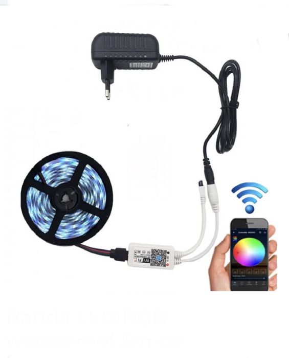 Banda led multicoloră cu bluetooth