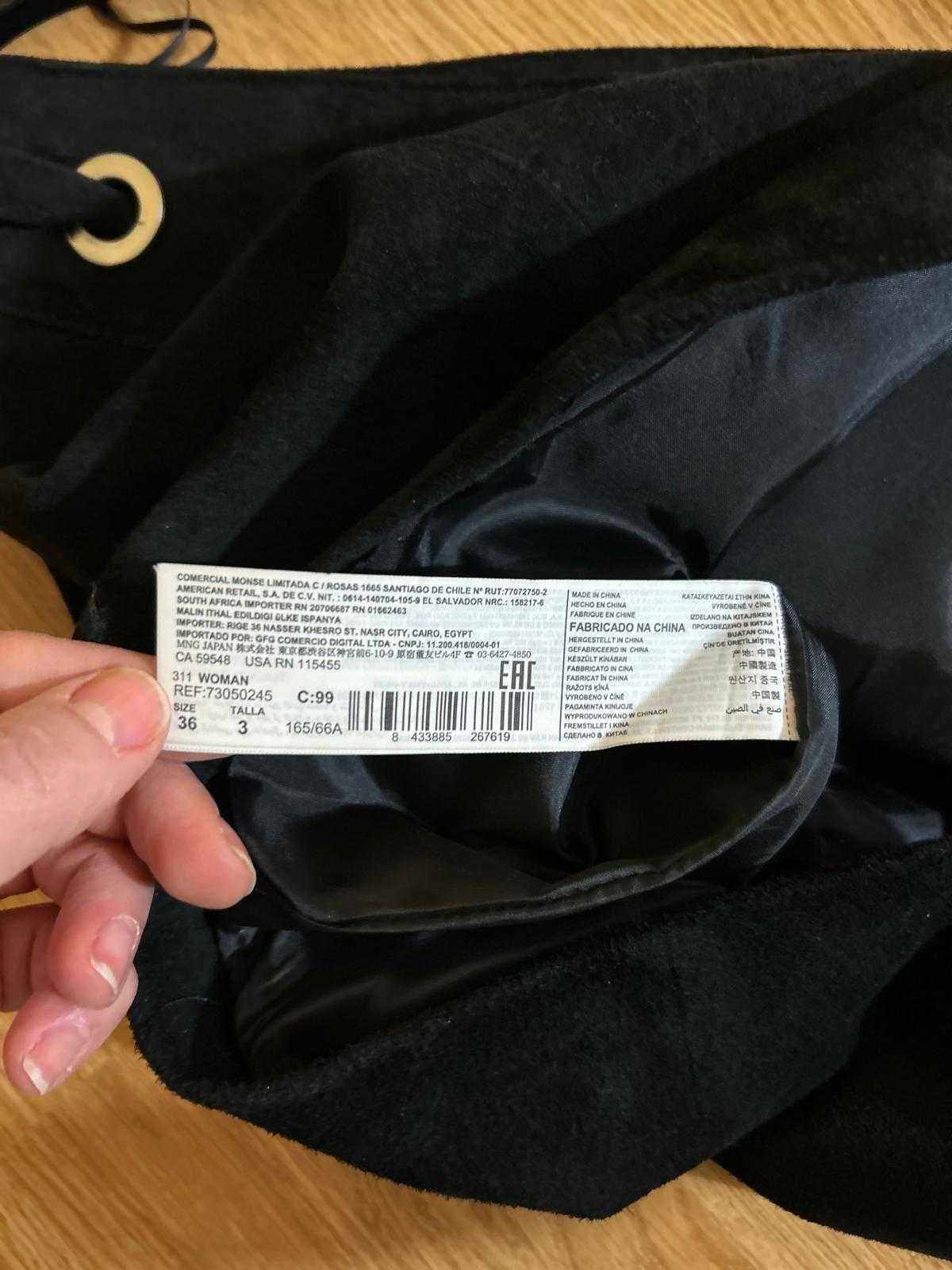 Fusta piele intoarsa Mango marimea 36
