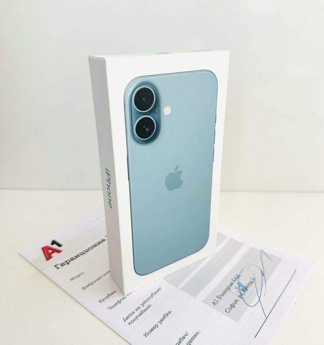 НОВ! iPhone 16 256GB Teal ГАРАНЦИЯ 24 Месеца!