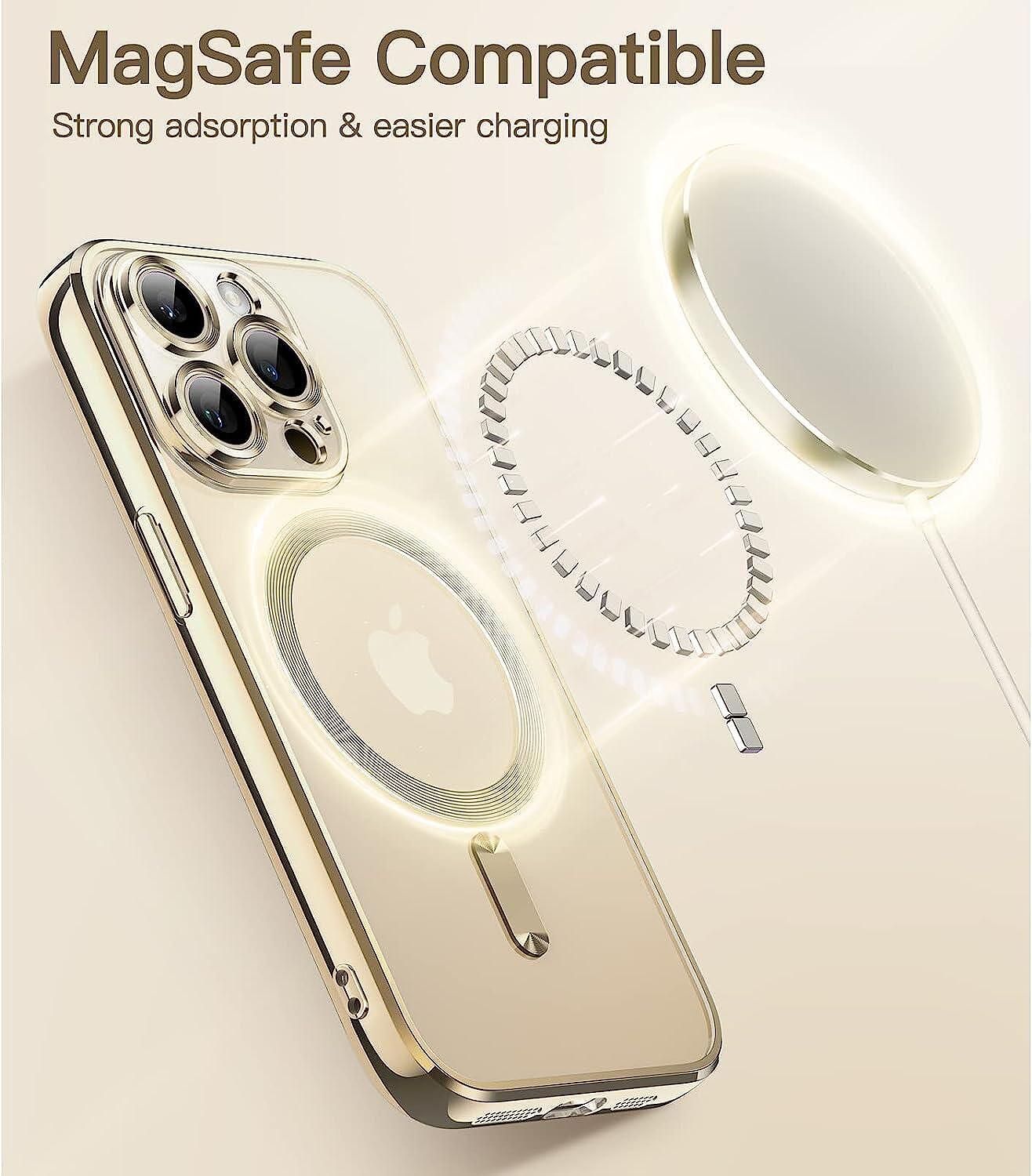 Кейс tech protect magshine magsafe за iphone 15 pro max gold