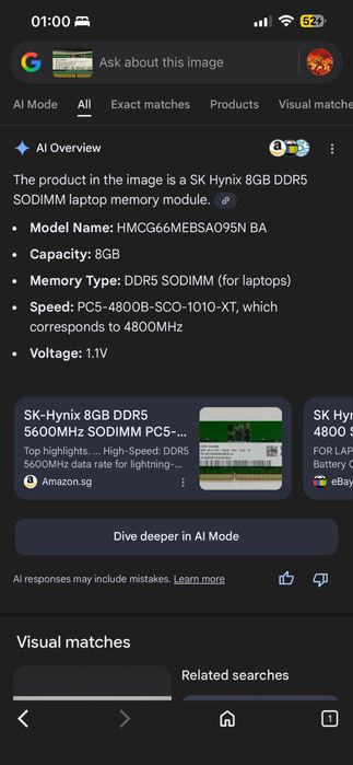 Ram SODIMM DDR5 2x8GB PC5 4800 MHz