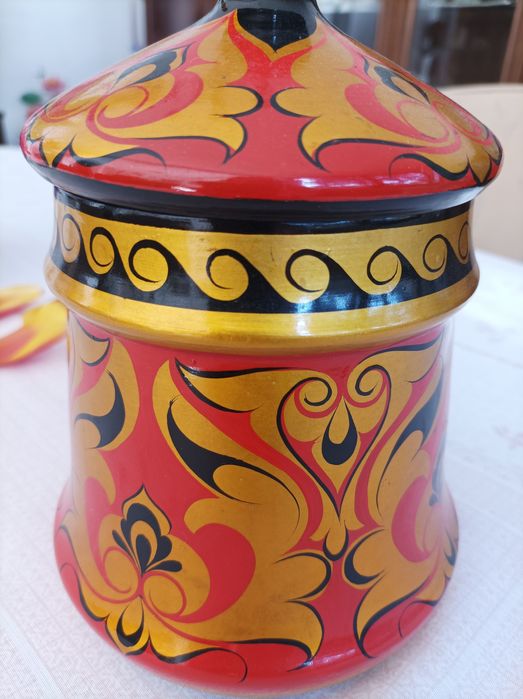 Дървен сет  ХОХЛОМА за декорация или използване