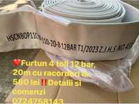 Furtun 4 toli presiune 12 bar, cu racorduri, rola 20m