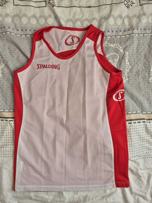 Set Baschet Spalding marime 164 cu doua fete rosu-alb