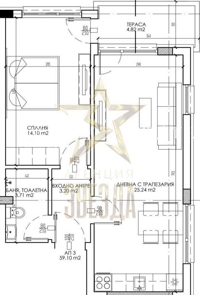 Продава се Двустаен апартамент в Пловдив, Беломорски - 67 кв.м за 1100 €/кв.м - Снимка #1