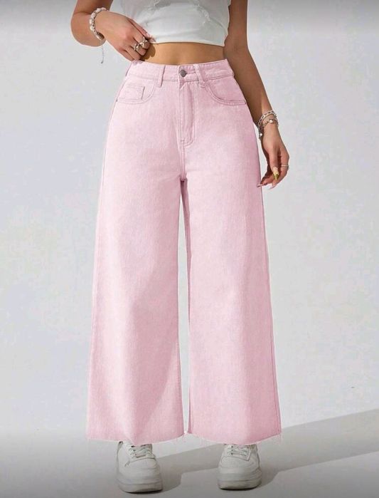 Розови дънки широки