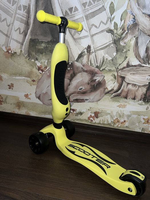 Тротинетка 2в1 със седалка scooter със светещи гуми