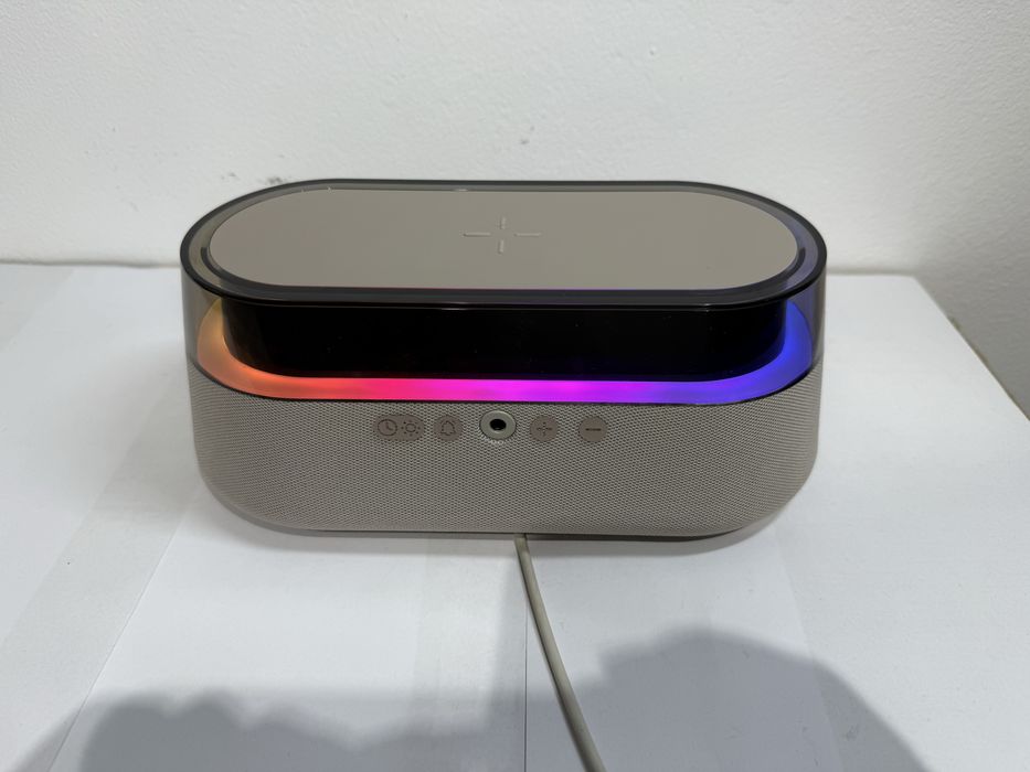 Ceas alarmă digital EZVALO 6în1,radio încărcare 15W,boxa Bluetooth,RGB