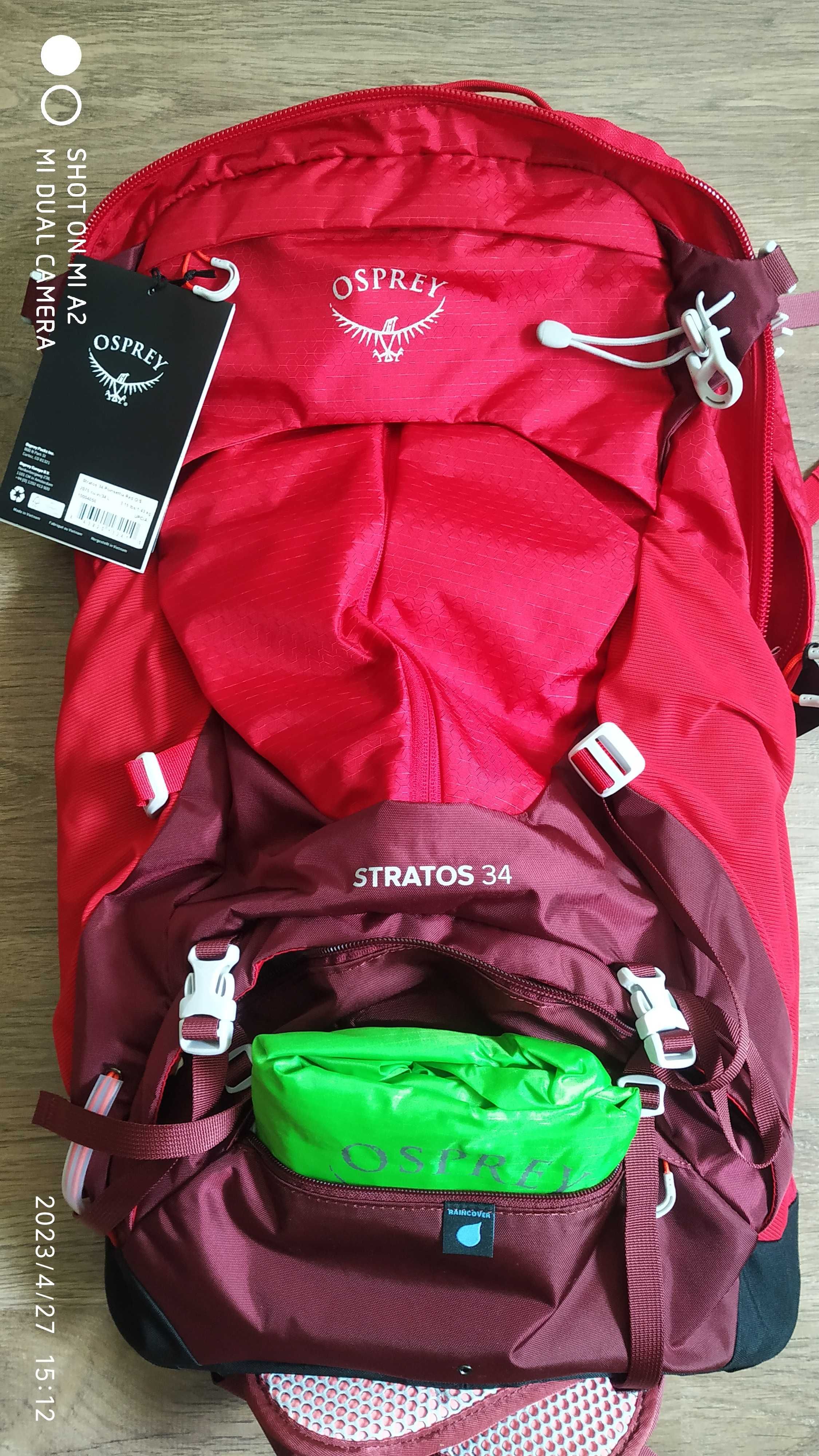 Osprey Stratos 34 Poinsettia Red