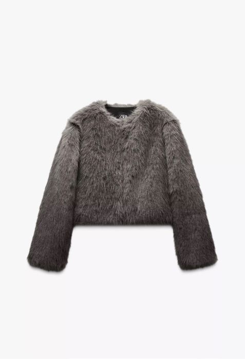 Палта от вълна и изкуствен косъм ZARA
