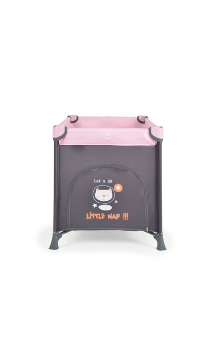 Patut pliabil cu doua niveluri P9010 Tommy, Roz/Gri