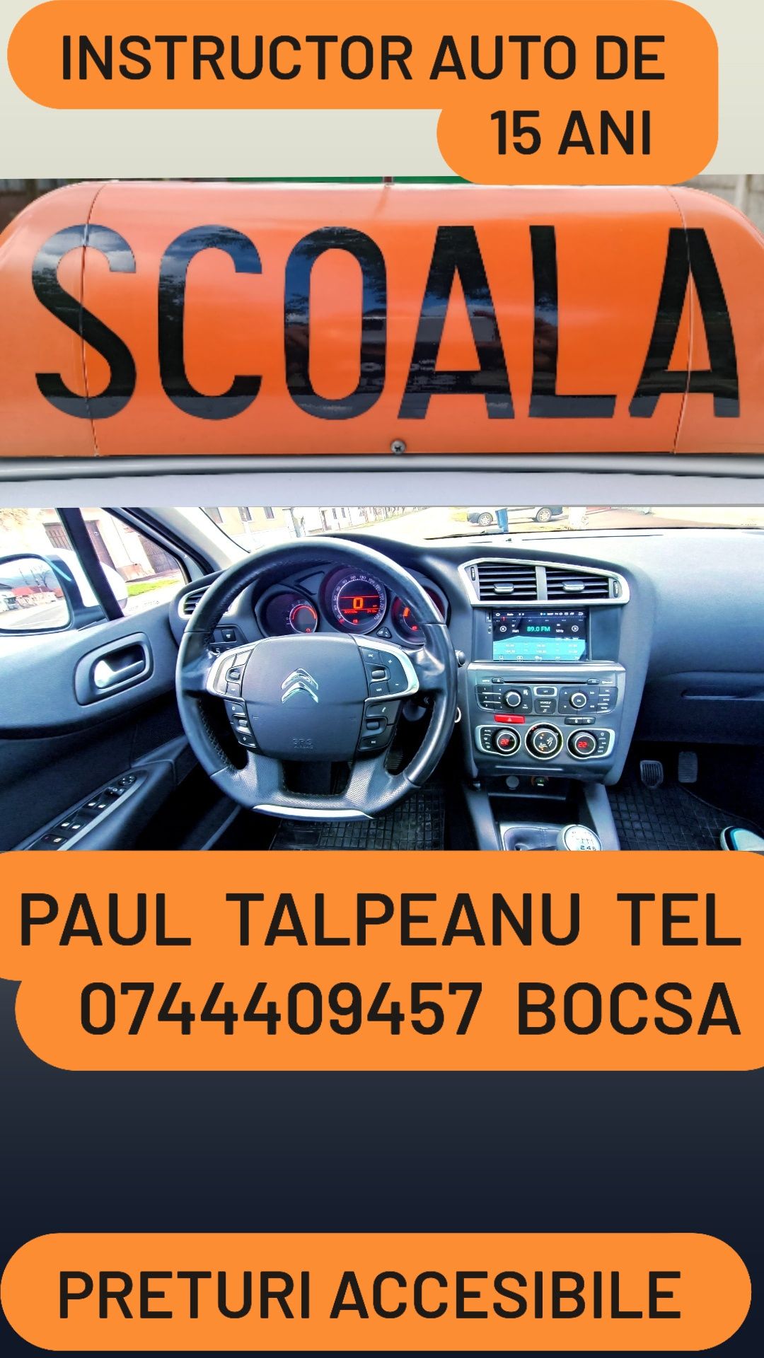 Instructor auto Paul Talpeanu înscrieri cursanti la Bocsa Caras Severi