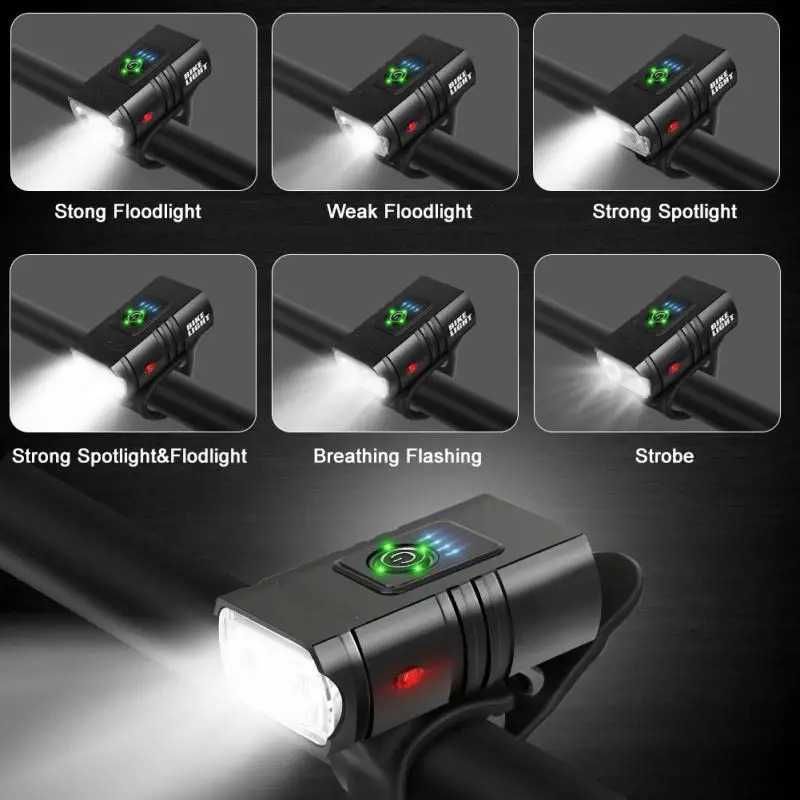 Ултра ярка двойна T6 LED светлина за велосипед, Фар, Алуминий, 1000Lum
