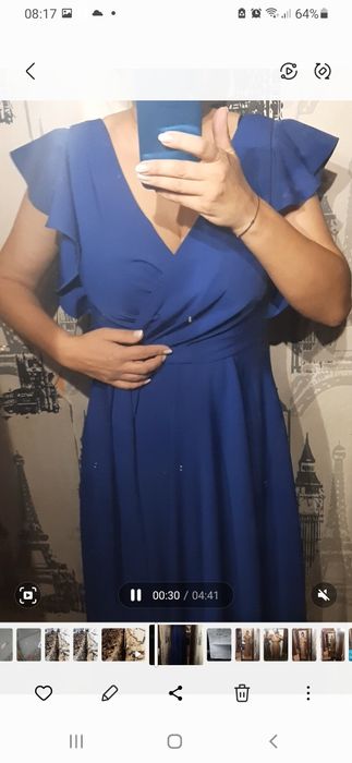 Rochie satin, lunga de ocazie
