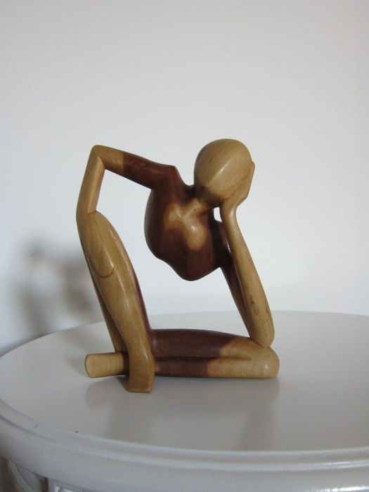 Gânditorul -sculptura abstracta ,vintage -lemn Suar- un cadou deosebit