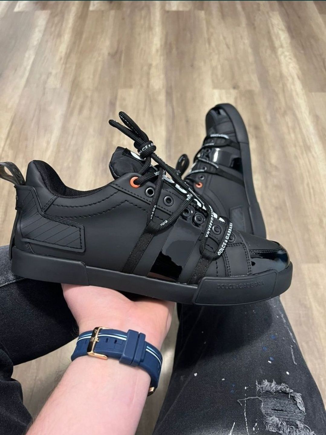 Adidasi barbati Dolce Gabbana D&G Sneakers Full negru