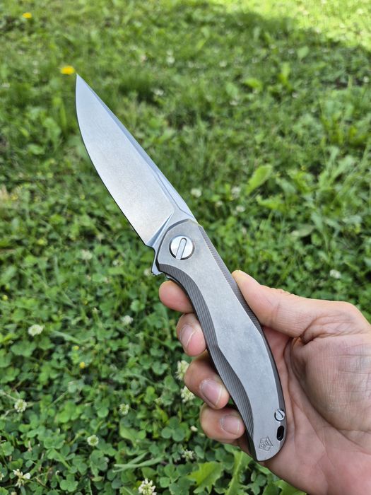 Сгъваем нож SHIROGOROV модел 2025г,стомана М390,титаниева дръжка,SH203