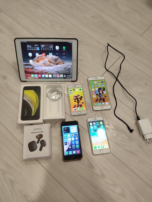 Айфоны,айпад,зарядки + наушники
