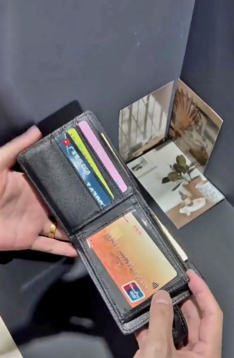 Мъжки черен портфейл мъжки портфейл